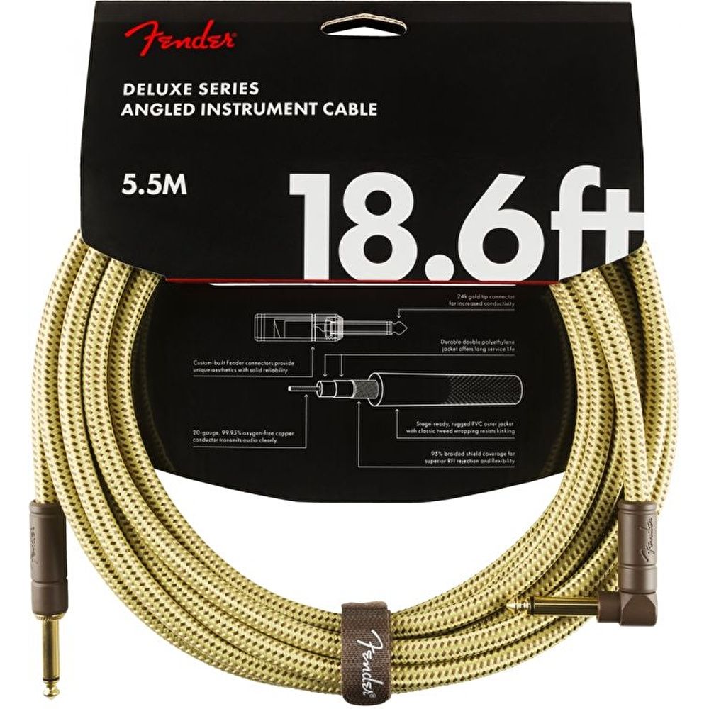 Fender Deluxe Düz/L Uçlu 5m Tweed Enstrüman Kablosu 2