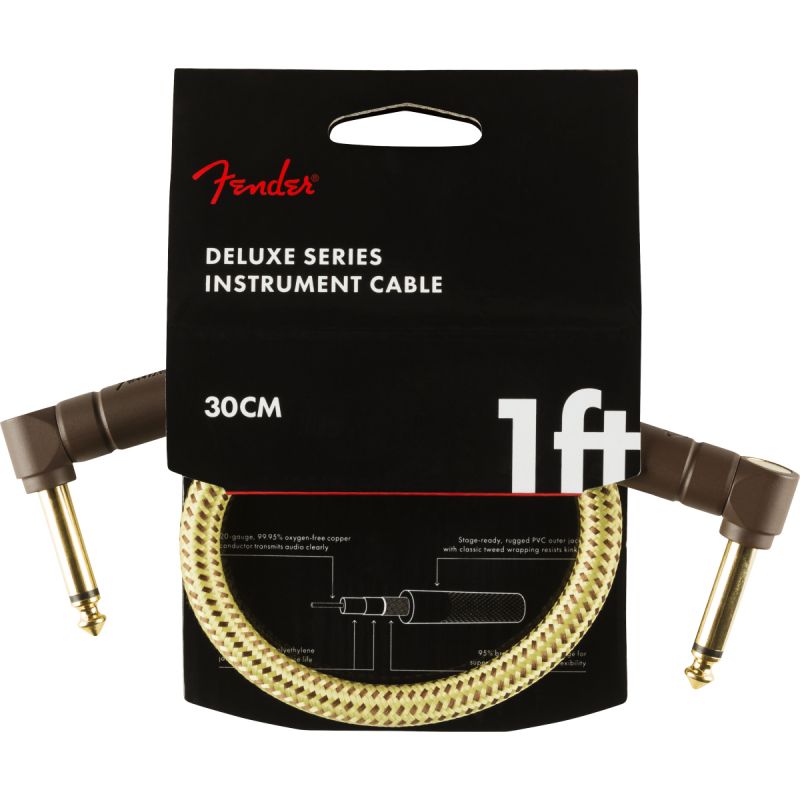 Fender Deluxe L/L Uçlu 30cm Tweed Patch Kablosu 1
