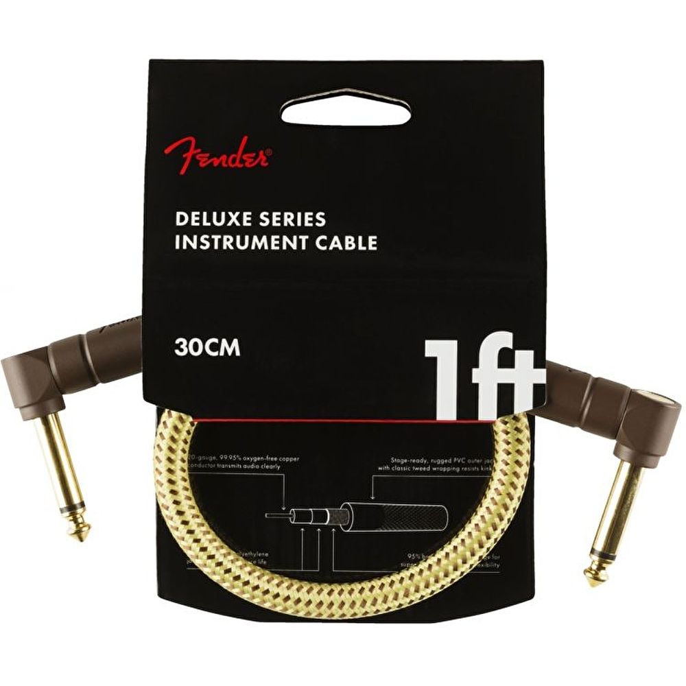 Fender Deluxe L/L Uçlu 30cm Tweed Patch Kablosu 2