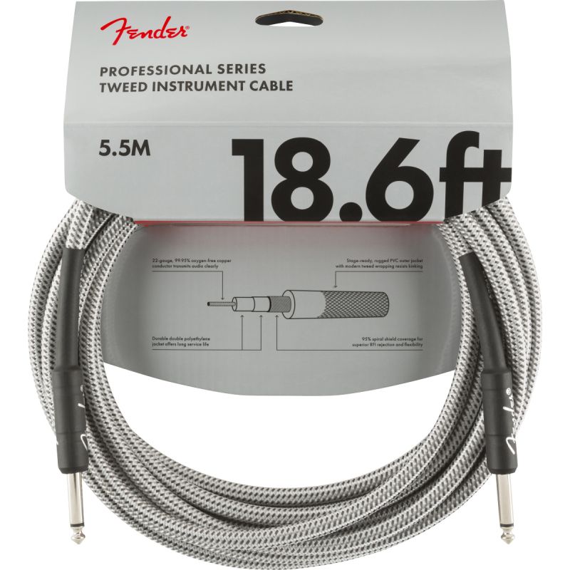 Fender Professional 5m Beyaz Tweed Enstrüman Kablosu 1