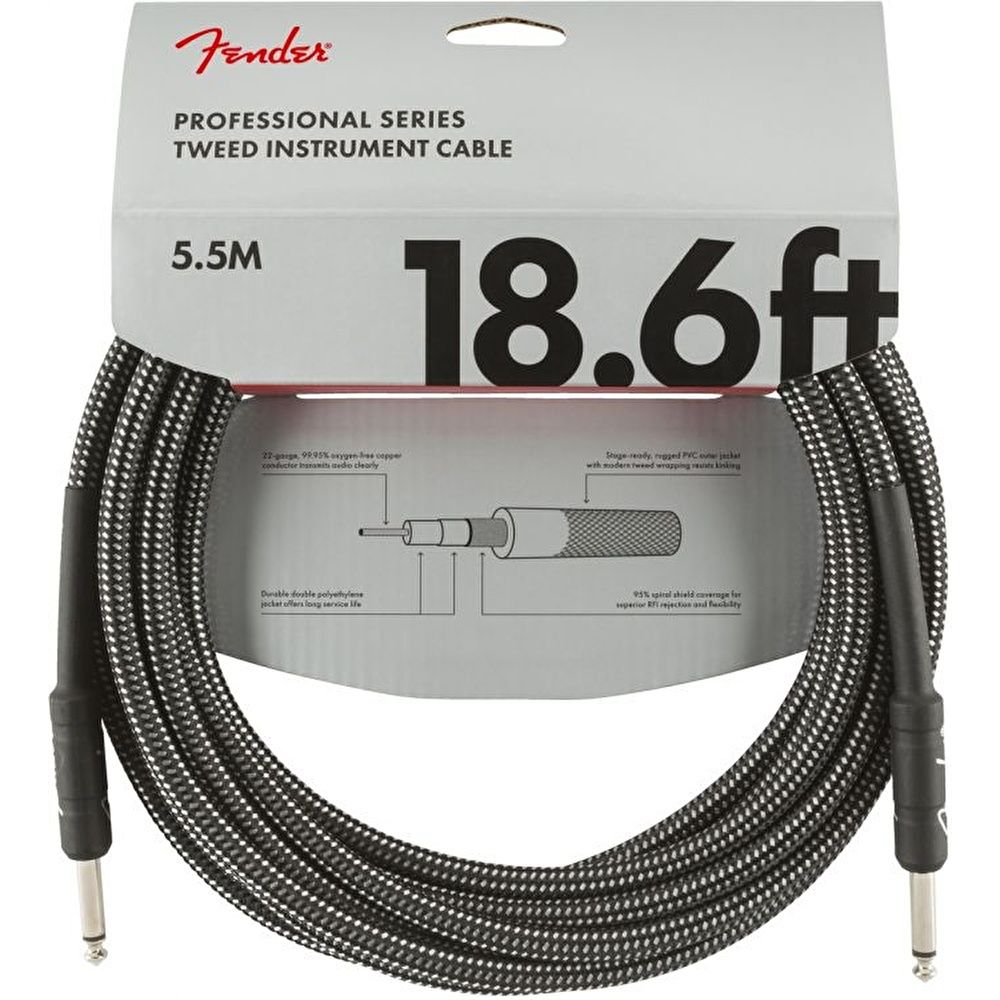 Fender Professional 5m Gri Tweed Enstrüman Kablosu 2