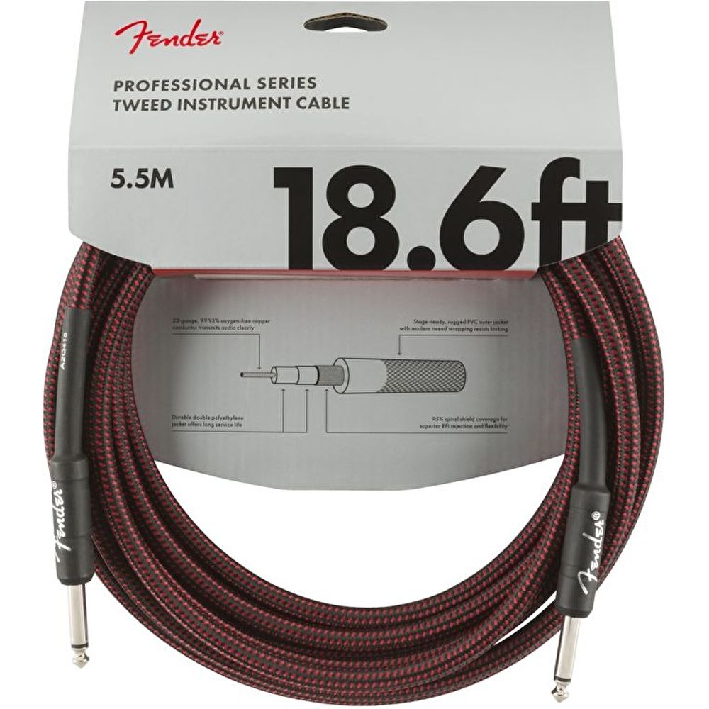 Fender Professional 5m Kırmızı Tweed Enstrüman Kablosu 2