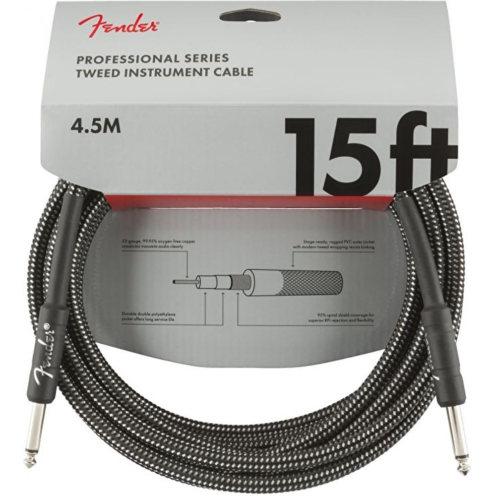 Fender Professional 4m Gri Tweed Enstrüman Kablosu 2