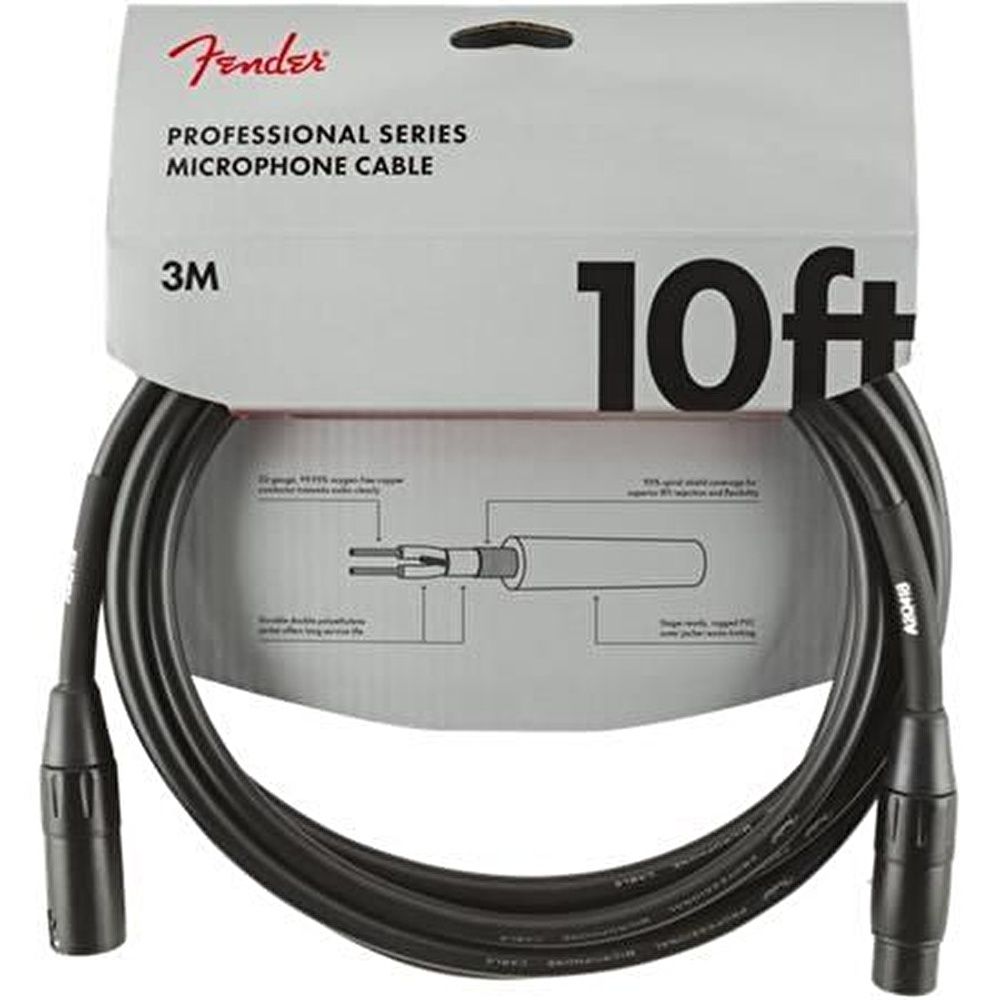 Fender Professional 3m Siyah Mikrofon Kablosu 2