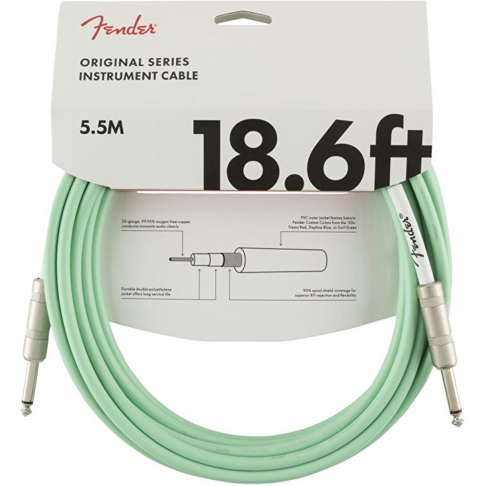 Fender Original 5m Surf Yeşil Enstrüman Kablosu 2