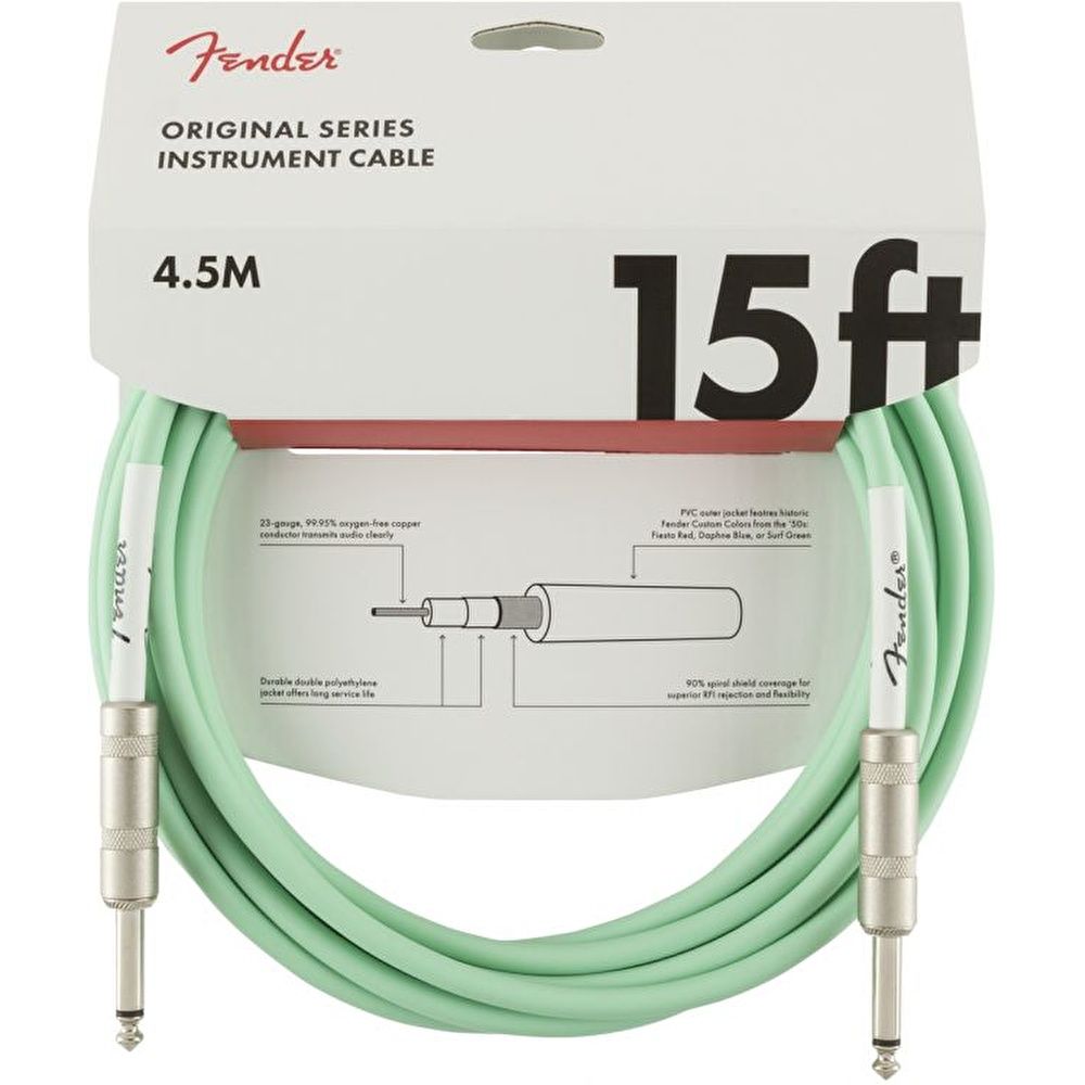 Fender Original 4m Surf Yeşil Enstrüman Kablosu 2
