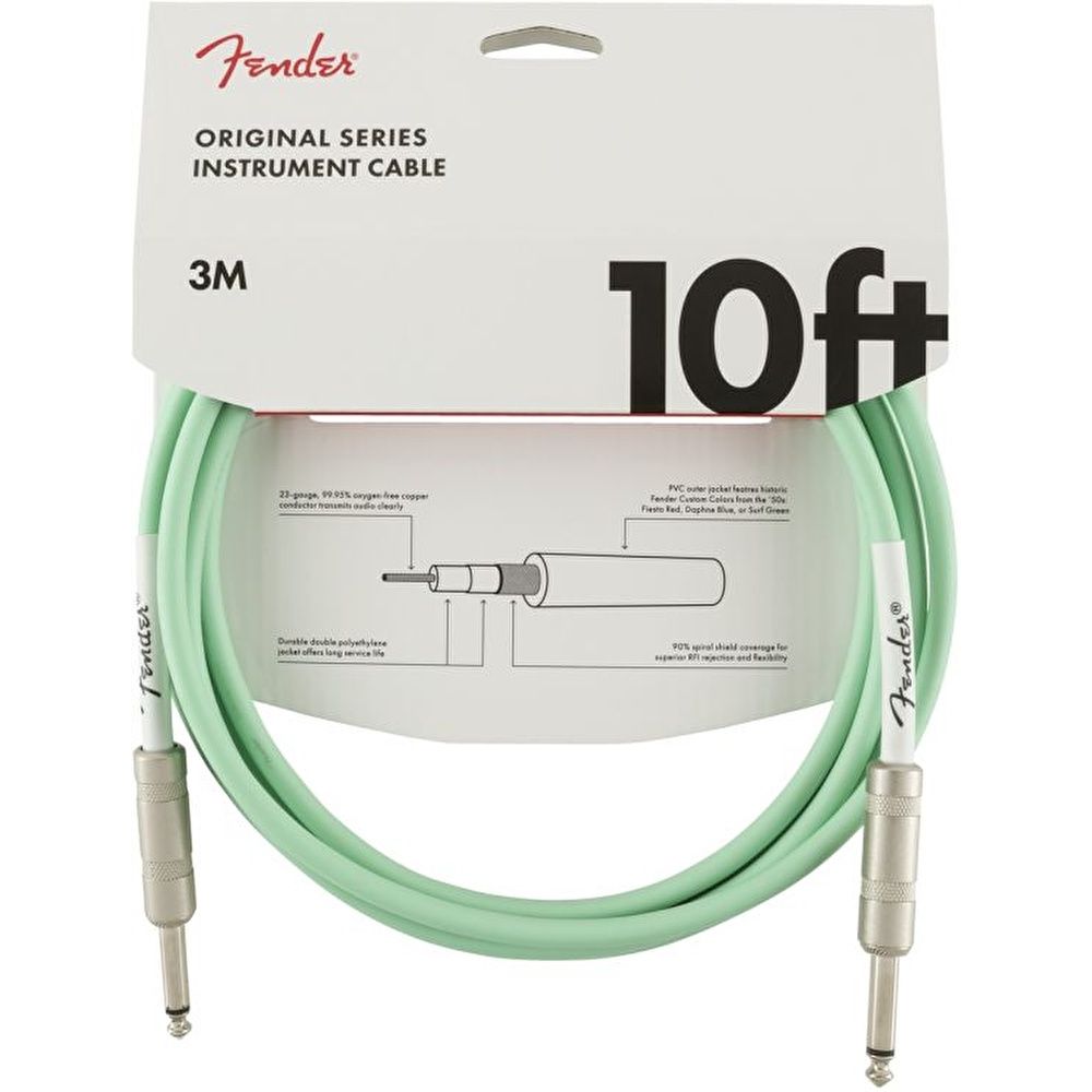 Fender Original 3m Surf Yeşil Enstrüman Kablosu 2