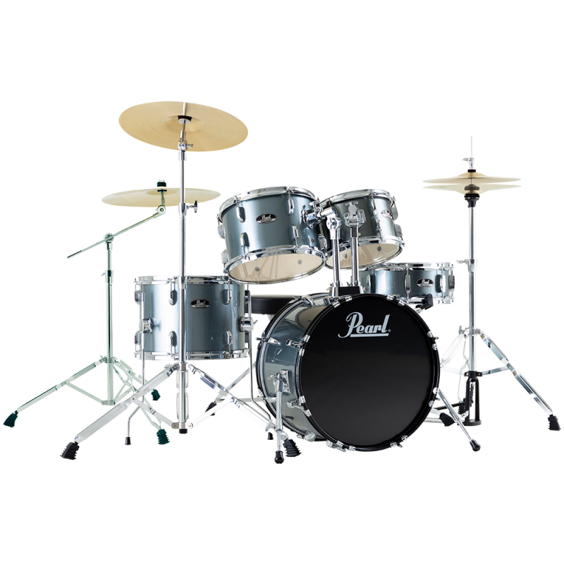 PEARL RS505C/C706 - Roadshow Charcoal Metallic 5 Parça (20B/10T/12T/14F/14S) Aksamlı & Zilli Akustik Davul Seti 2