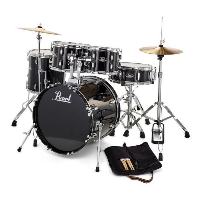 PEARL RS505C/C31 - Roadshow Jet Black 5 Parça (20B/10T/12T/14F/14S) Aksamlı & Zilli Akustik Davul Seti 2