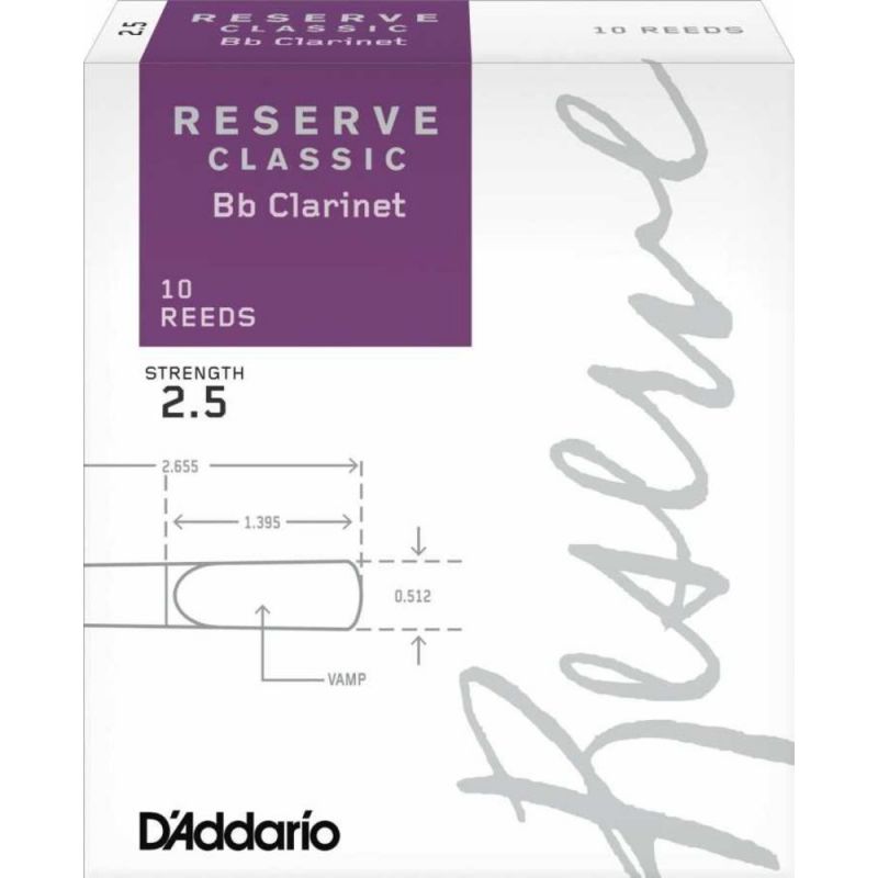 D\'Addario Woodwinds Reserve Classic DCT1025 Sib Klarnet Kamışı No:2.5 1