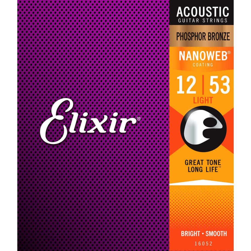 Elixir 16052 Nanoweb Phosphor Bronze Akustik Gitar Teli (12-53) 2