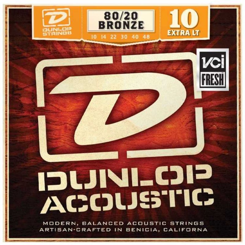 Jim Dunlop DAB1048 Extra Light 80/20 Bronze Akustik Gitar Tel Seti (10-48) 1