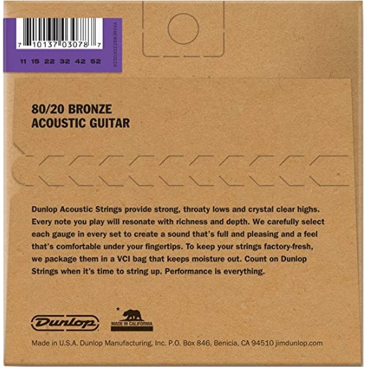 Jim Dunlop DAB1152 Medium-Light 80/20 Bronze Akustik Gitar Teli (11-52) 3