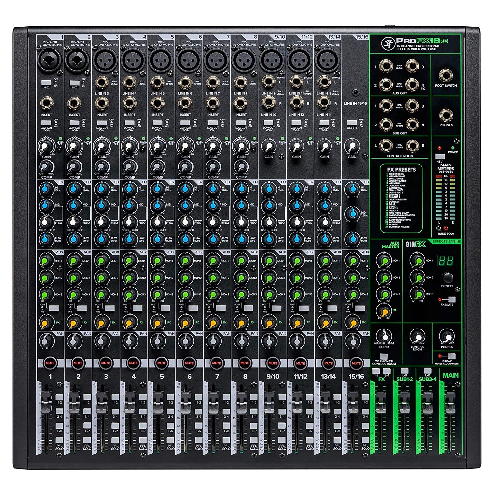 Mackie PROFX16 V3 16-Kanal 4-Bus Profesyonel Efektli Mikser 2