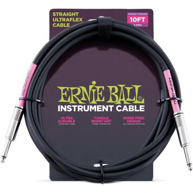 ERNIE BALL P06048 Düz/Düz Siyah 3mt Enstrüman Kablosu 2