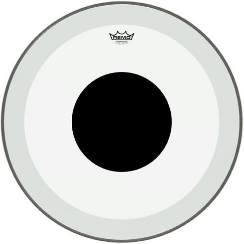 REMO P3-1324-10- Powerstroke® P3 Şeffaf Top Black Dot™ 24\" Bas Davul Derisi 2