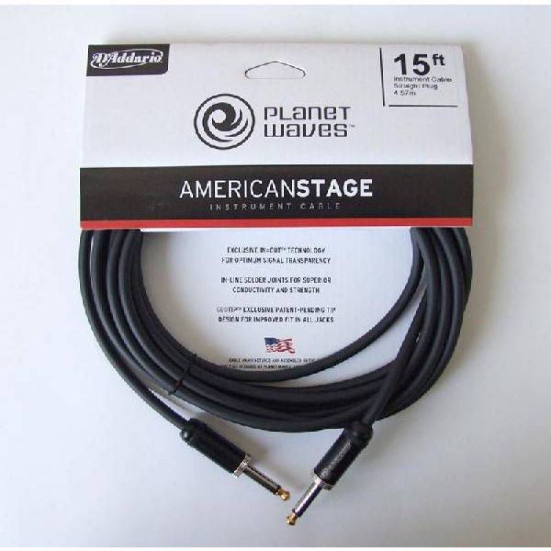 Planet Waves PW-AMSG-15 American Stage Instrument Cables 4.5 Metre Enstrüman Kablosu (4.57 mt) 1