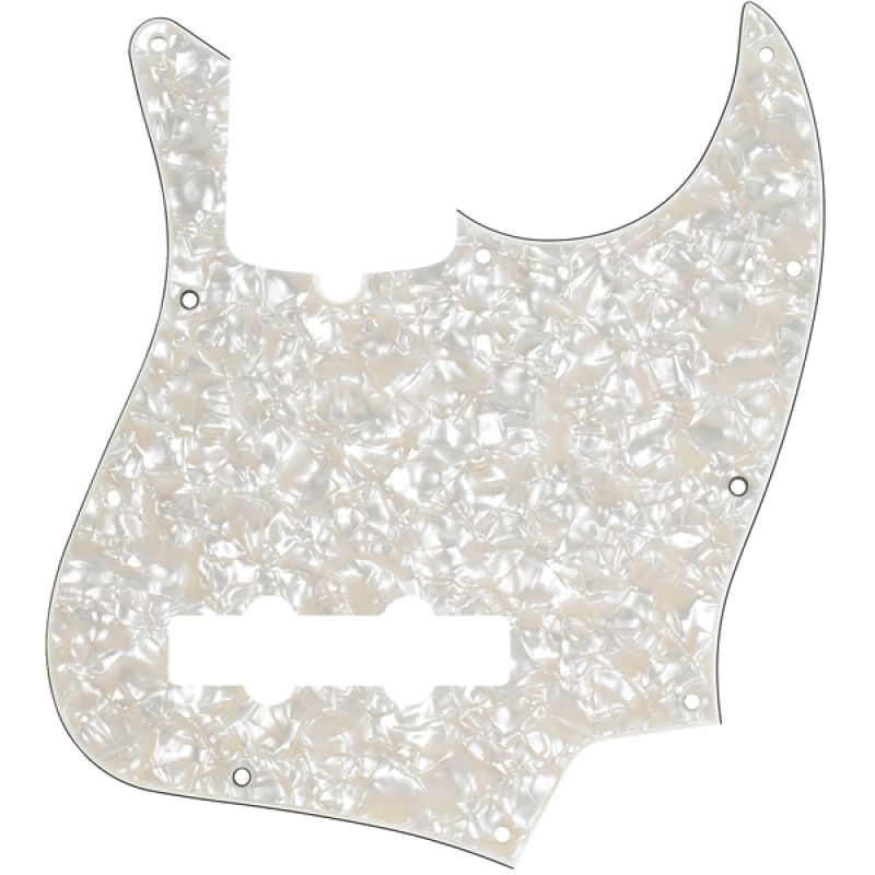 Fender Pickguard Jazz Bass 10-Hole Mount Aged White Pearl 4-Ply Pickguard 1