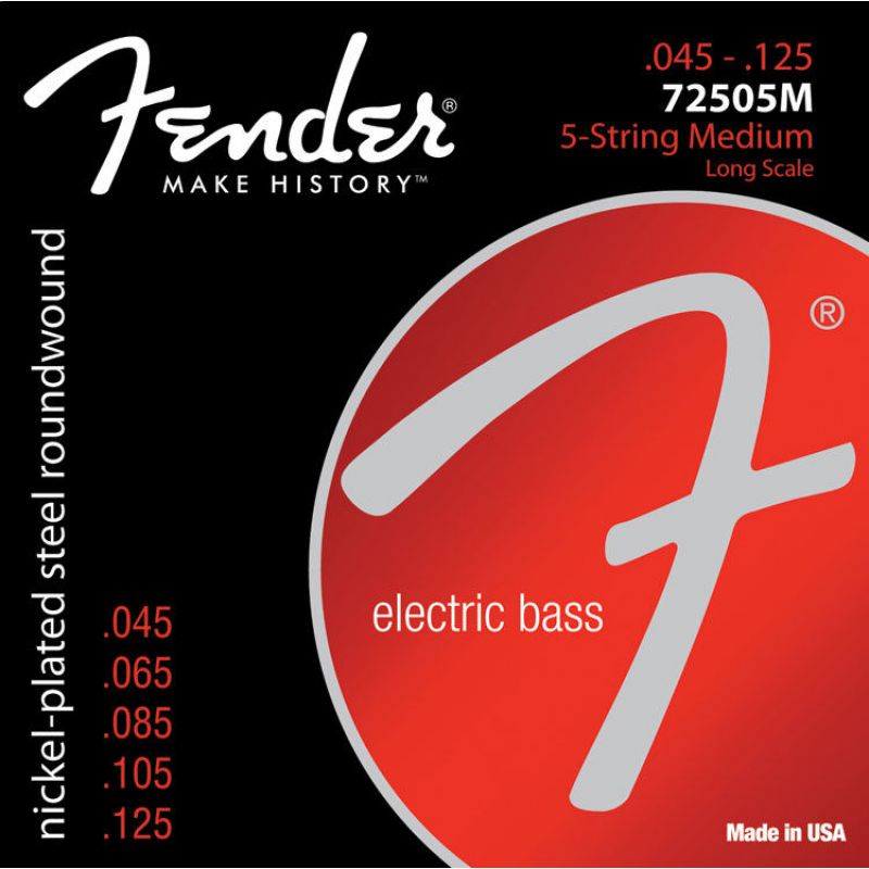 Fender 7250 Nickel Plated Steel Long Scale 7250-5M .045-.125 Bas Gitar Teli 1