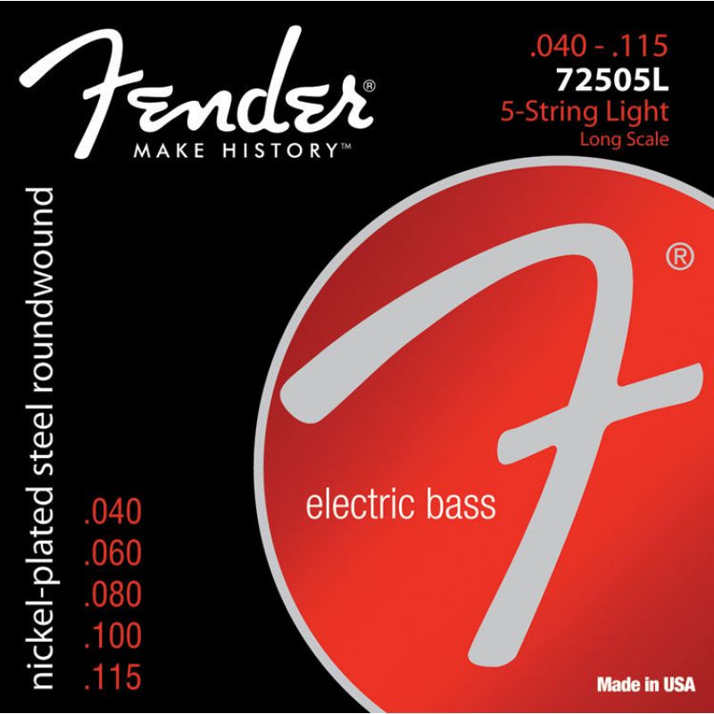 Fender 7250 Nickel Plated Steel Long Scale 7250-5L .040-.115 Bas Gitar Teli 1