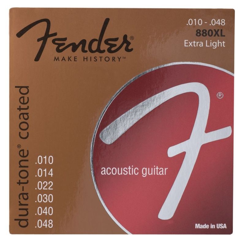 Fender Dura-Tone 880XL 80/20 Coated 10-48 Akustik Gitar Teli 1