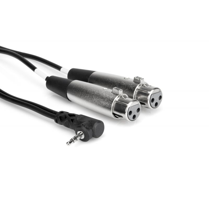 HOSA 3.5 mm. 90 derece TRS (M)  Dual XLR (F) Stereo Breakout kablo, 1.5 mt. 1