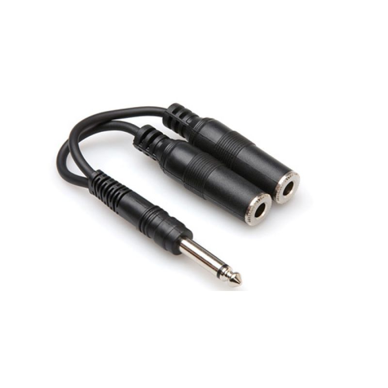 HOSA 1/4\'\' TS (M)  Dual 1/4\'\' TS (F) Y-kablo 1