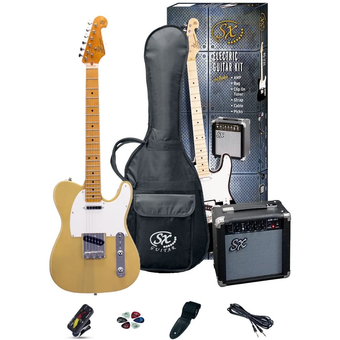 SX SE2-SK-BSB Elektro Gitar Seti (Butter Scotch Blonde) 2