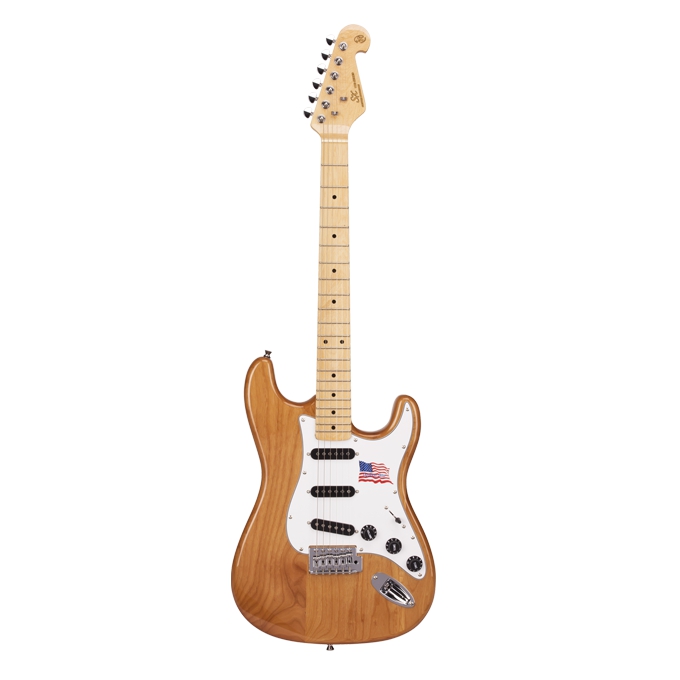 SX Stratocaster Elektro Gitar (Naturel) 2