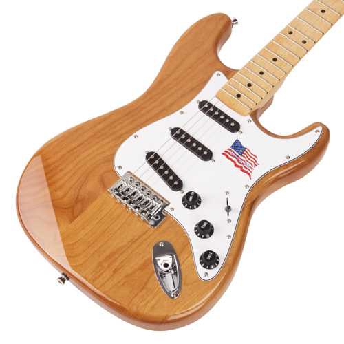 SX Stratocaster Elektro Gitar (Naturel) 4