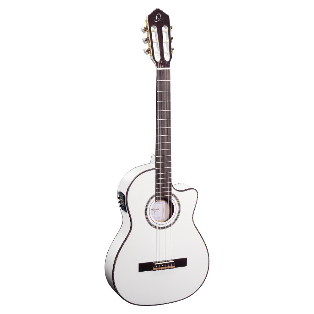 Ortega RCE145WH Thinline Elektro Klasik Gitar (Beyaz) 2