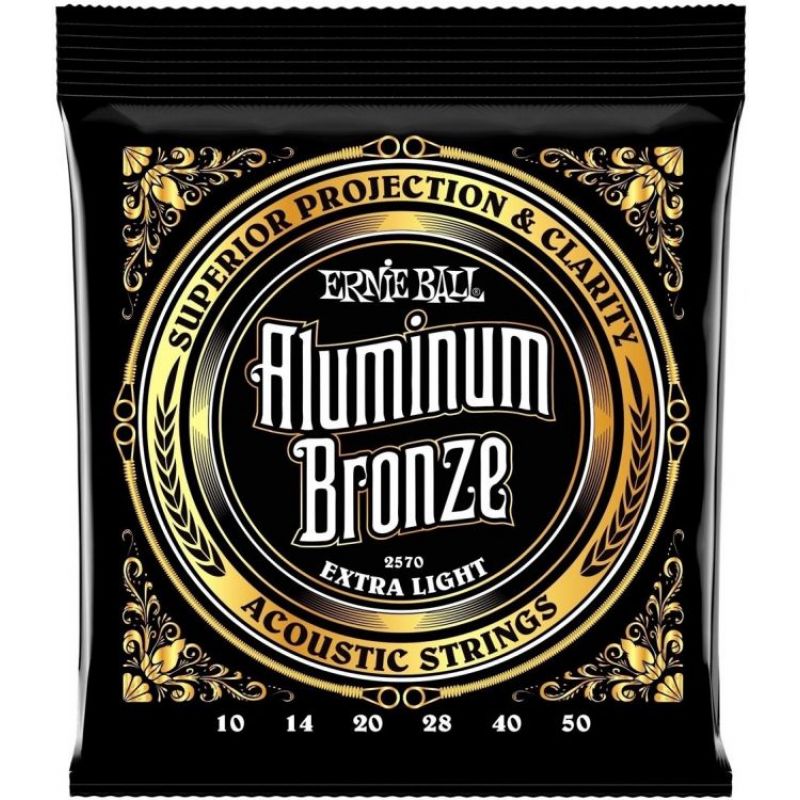 Ernie Ball P02570 Aluminum Bronz Extra Light 10-50 Akustik Gitar Tel Seti 1