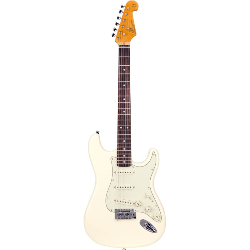 SX Stratocaster Elektro Gitar (Vintage White) 1
