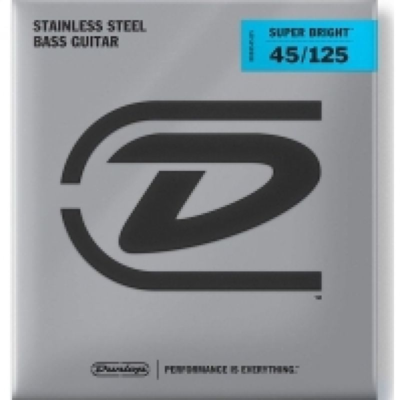 Jim Dunlop DBSBS45125 Super Bright Stainless Steel 5 Telli Bas Gitar Teli (45-125) 1