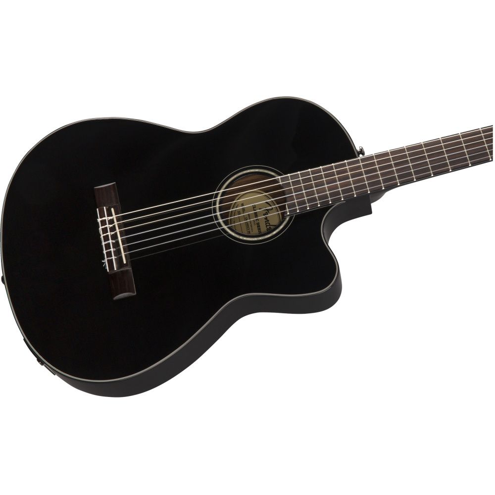 Fender CN-140SCE Nylon Thinline Black Elektro Klasik Gitar 4