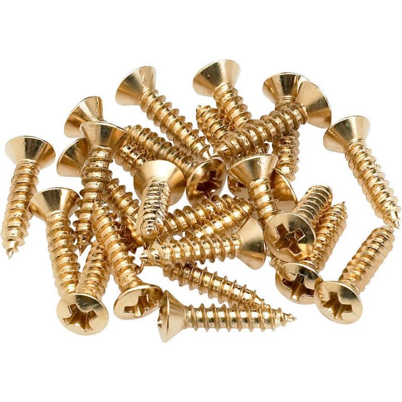 Fender Pickguard/Control Plate Mounting Screws 24 Gold Gitar Yedek Parça 1