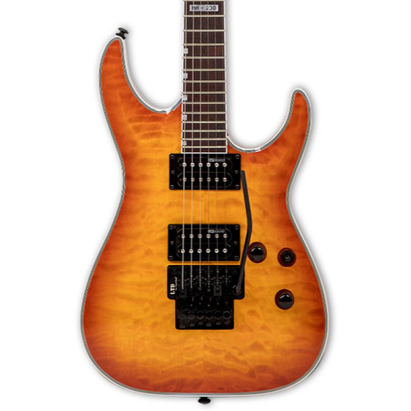 ESP LTD MH-230 QM FR Quilted Maple See Thru Amber Sunburst Elektro Gitar 1