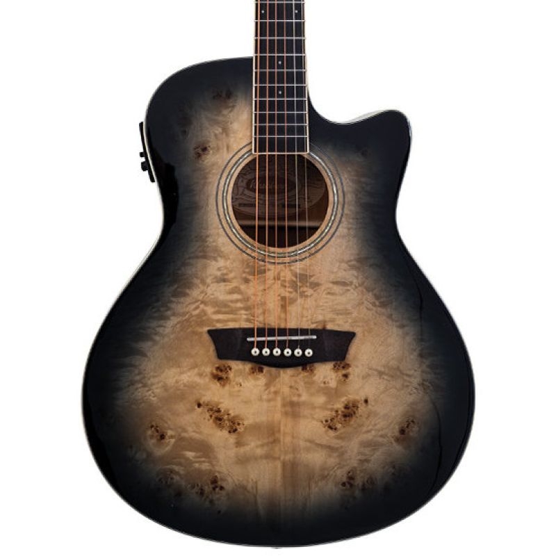 Washburn Deep Forest Burl Ace Black Fade Elektro Akustik Gitar 1