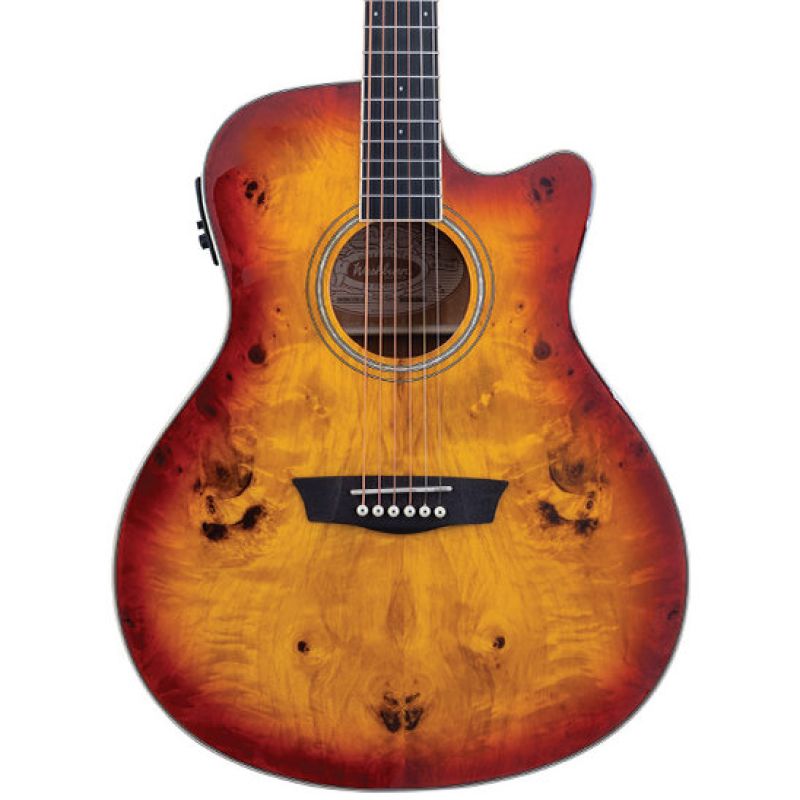 Washburn Deep Forest Burl Ace Amber Fade Elektro Akustik Gitar 1