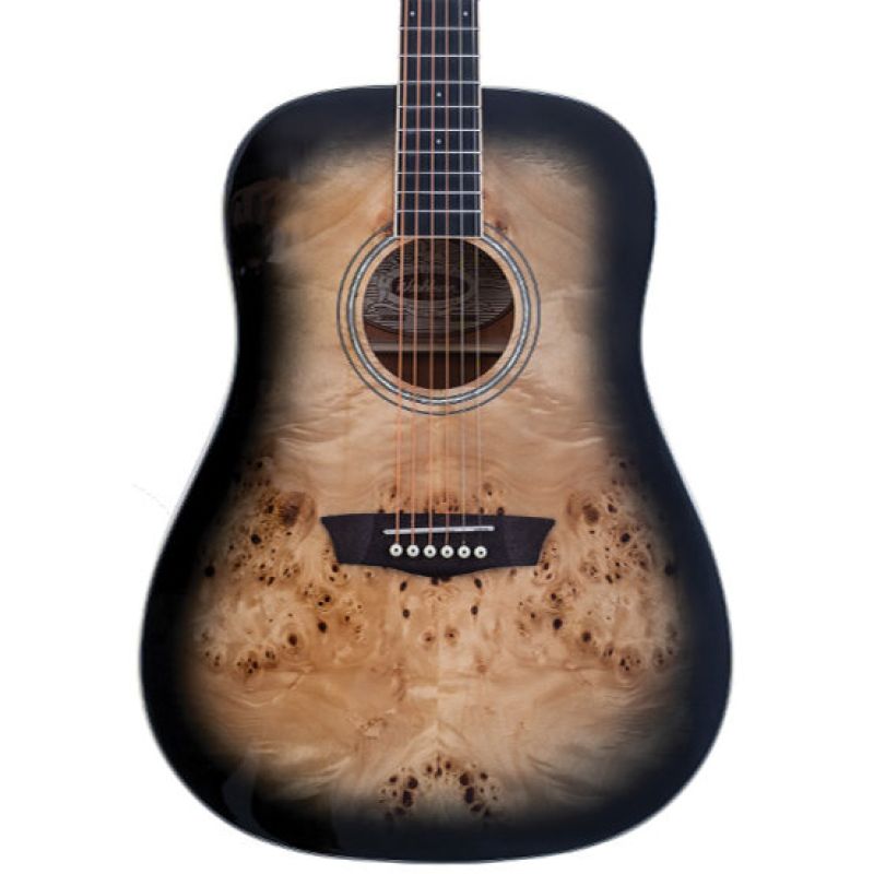 Washburn Deep Forest Burl Black Fade Akustik Gitar 1