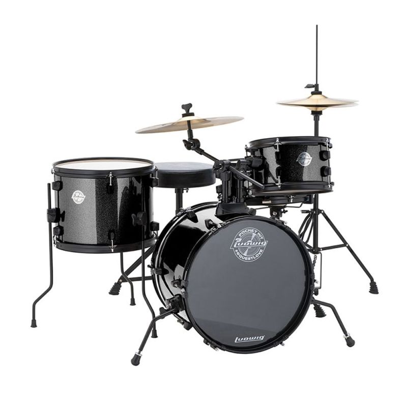Ludwig The Pocket Kit By Questlove Black Sparkle Çocuklar için Akustik Davul Seti 1