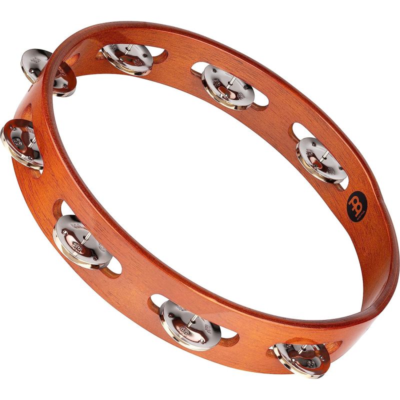 Meinl TA1AB Wood Nickelsilver Jingle 1-Row Tamburin (Antique Brown) 1