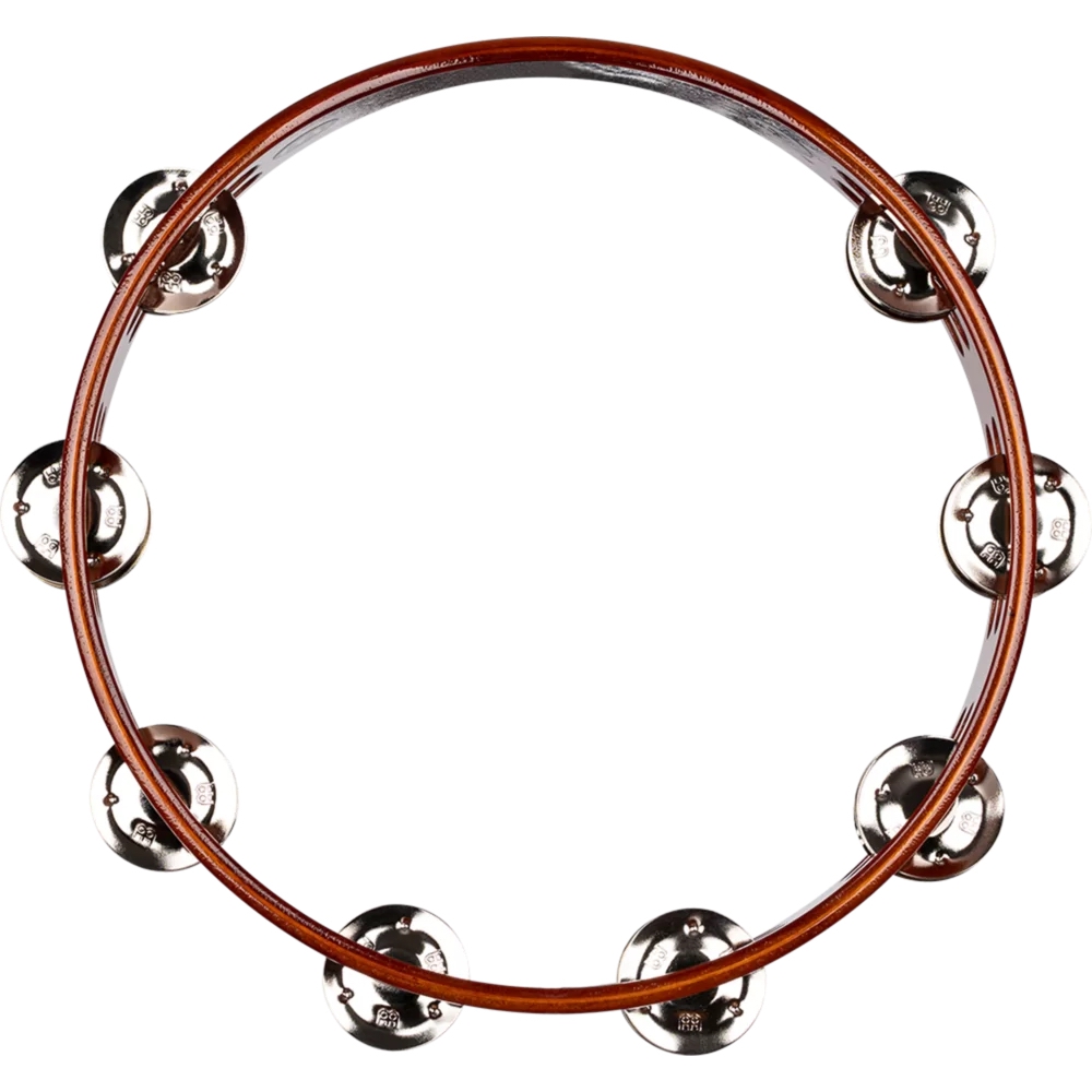 Meinl TA2AB Wood Nickelsilver Jingle 2-Rows Hand Tamburin (Antique Brown) 3