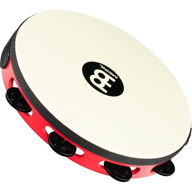 Meinl TAH1BK-R-TF Tour Jingle Wood True Feel Head 1 Row Tamburin (Red Black) 1