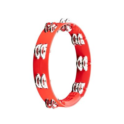 Meinl HTT10R Stainless Steel Jingle 2-rows 10" Tour Tamburin (Kırmızı) 1