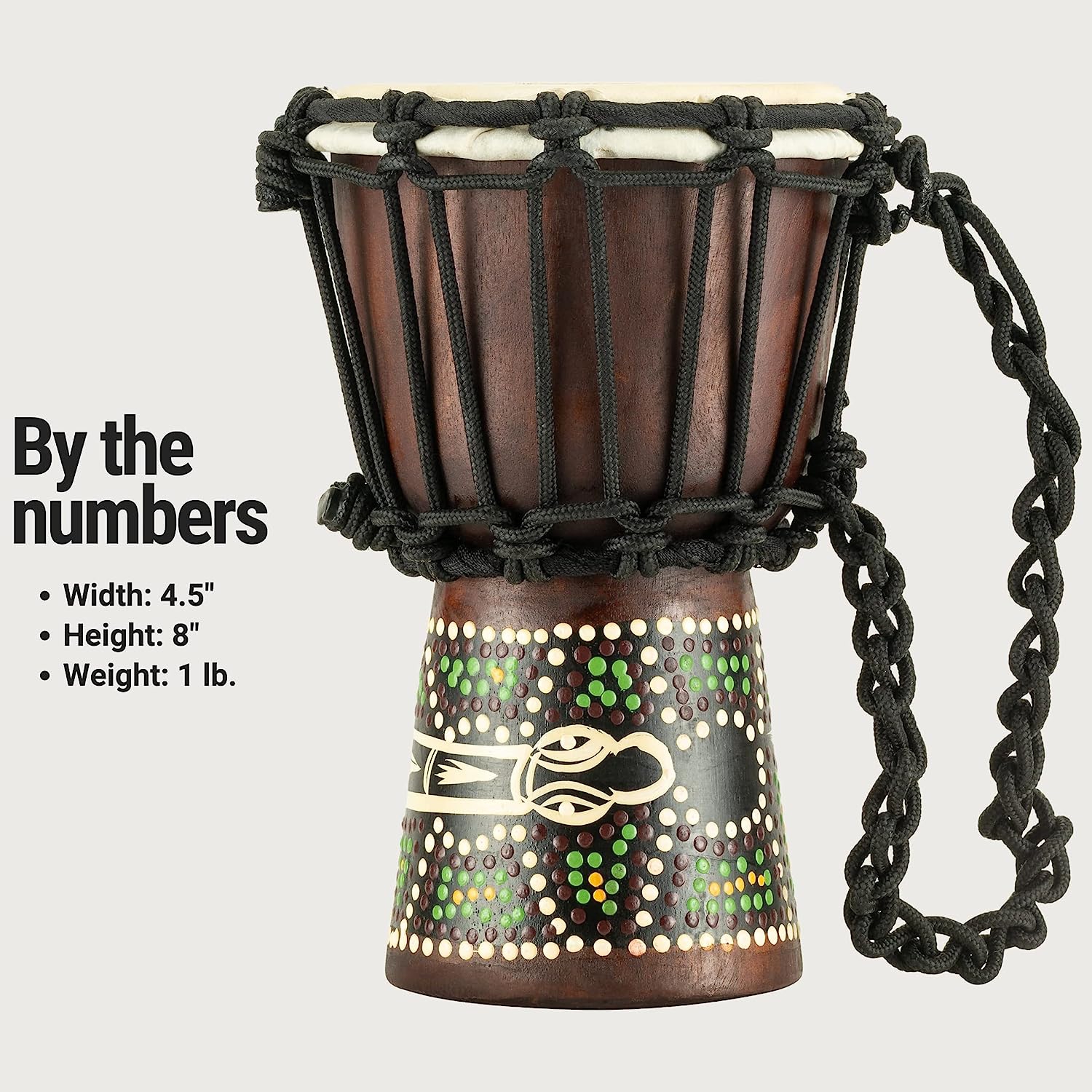 Meinl HDJ6-XXS African Style XX-Small Djembe (Dark Brown) 3