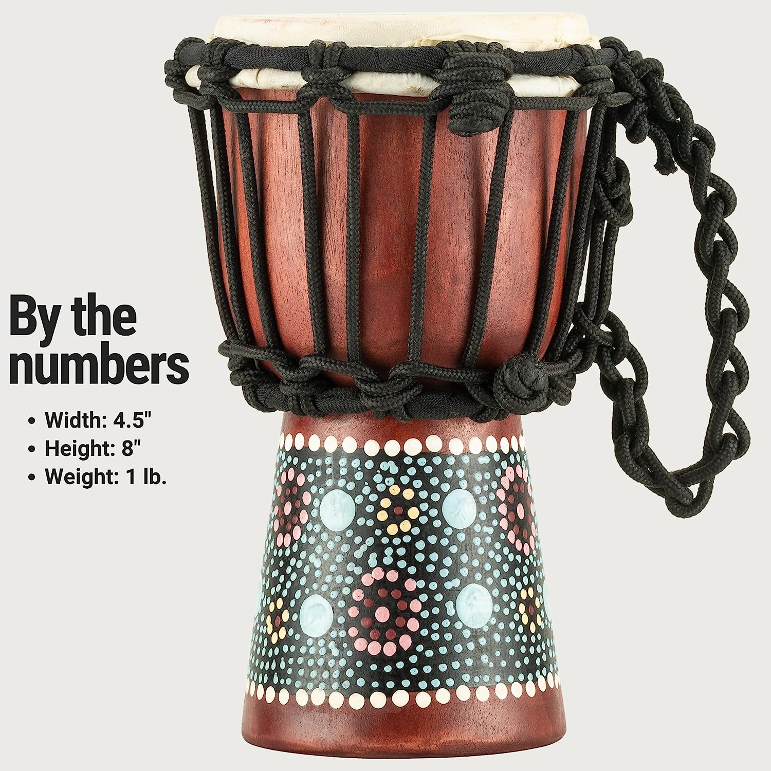 Meinl HDJ8-XXS African Style XX-Small Djembe (Red Flower Desing) 3