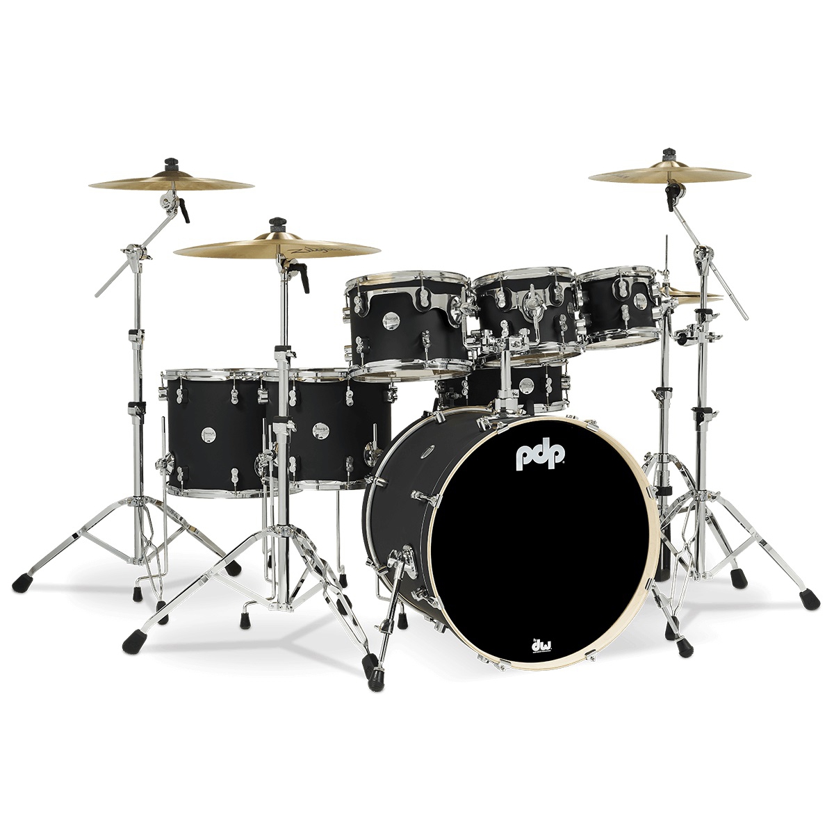 PDP Drums Concept Akçaağaç 7-Parça Akustik Davul (Mat Siyah) 2