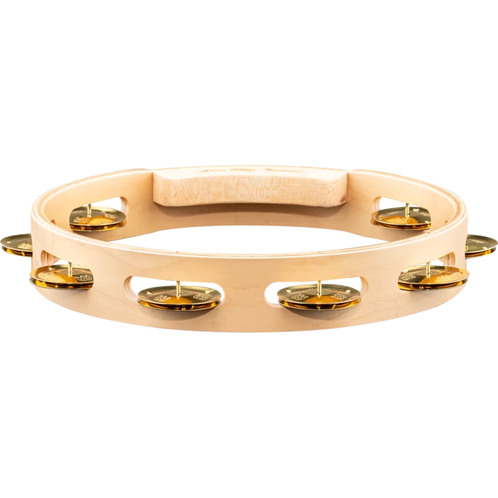 Meinl AE-MTA1B Artisan Maple Wood Solid Brass Jingle 1 Row 10" Tour Tamburin (Natural) 5