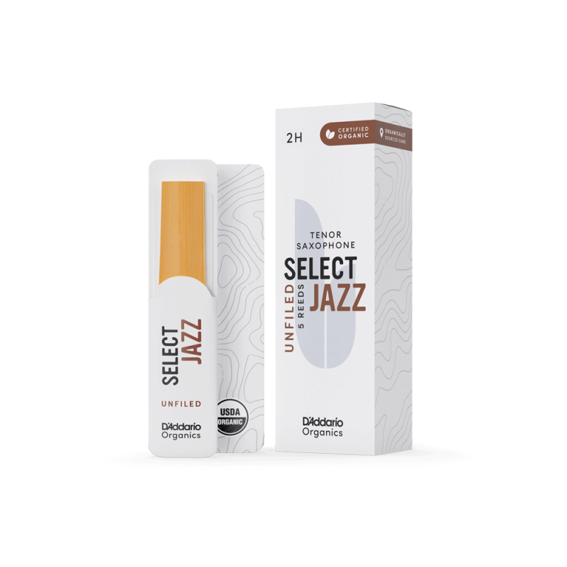 D\'Addario Woodwinds Organic Select Jazz Unfiled Tenor Saksafon Kamışı No:2 Hard 1